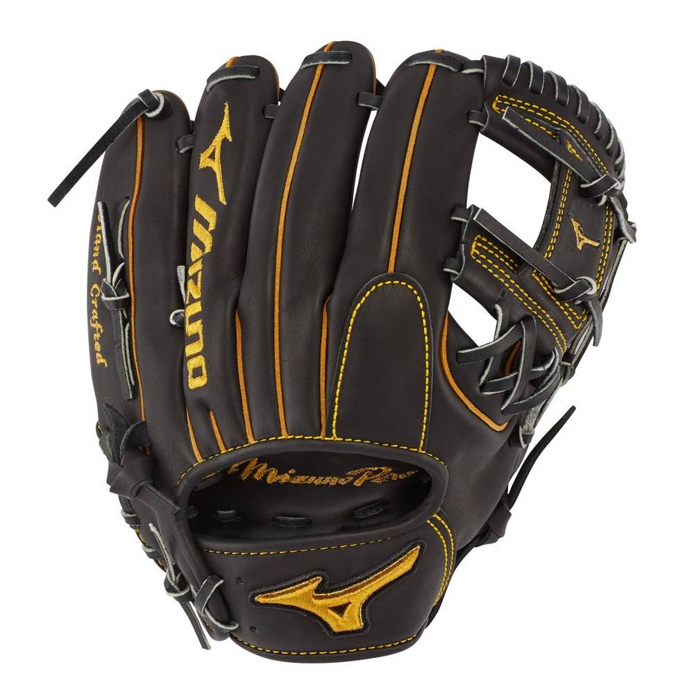 Panske Rukavice Mizuno Pro Infield 11.5" - Regular Pocket Baseball Čierne Vypredaj OUKY61954